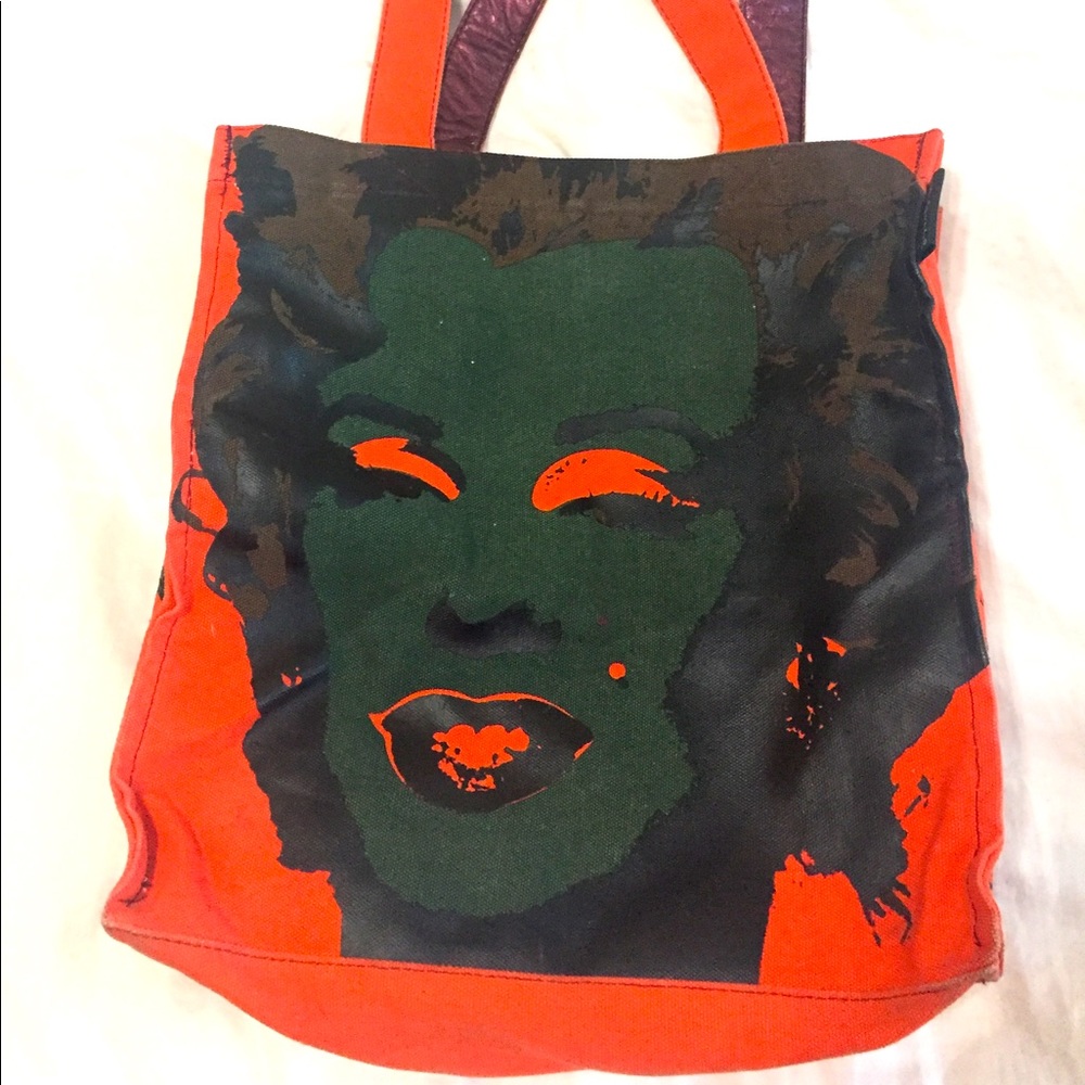Andy Warhol Marilyn Monroe Orange Green Totebag